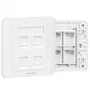 PLACA DE PARED TIPO 86 4 PUERTOs RJ45 BLANCO VENTION